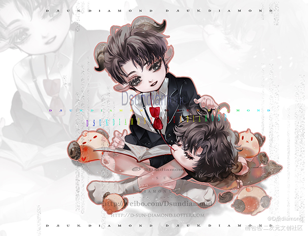 妹叔_谁把谁当真188男团妹叔黎朔赵锦辛插画同人D桑diamond游乐园绘画作品