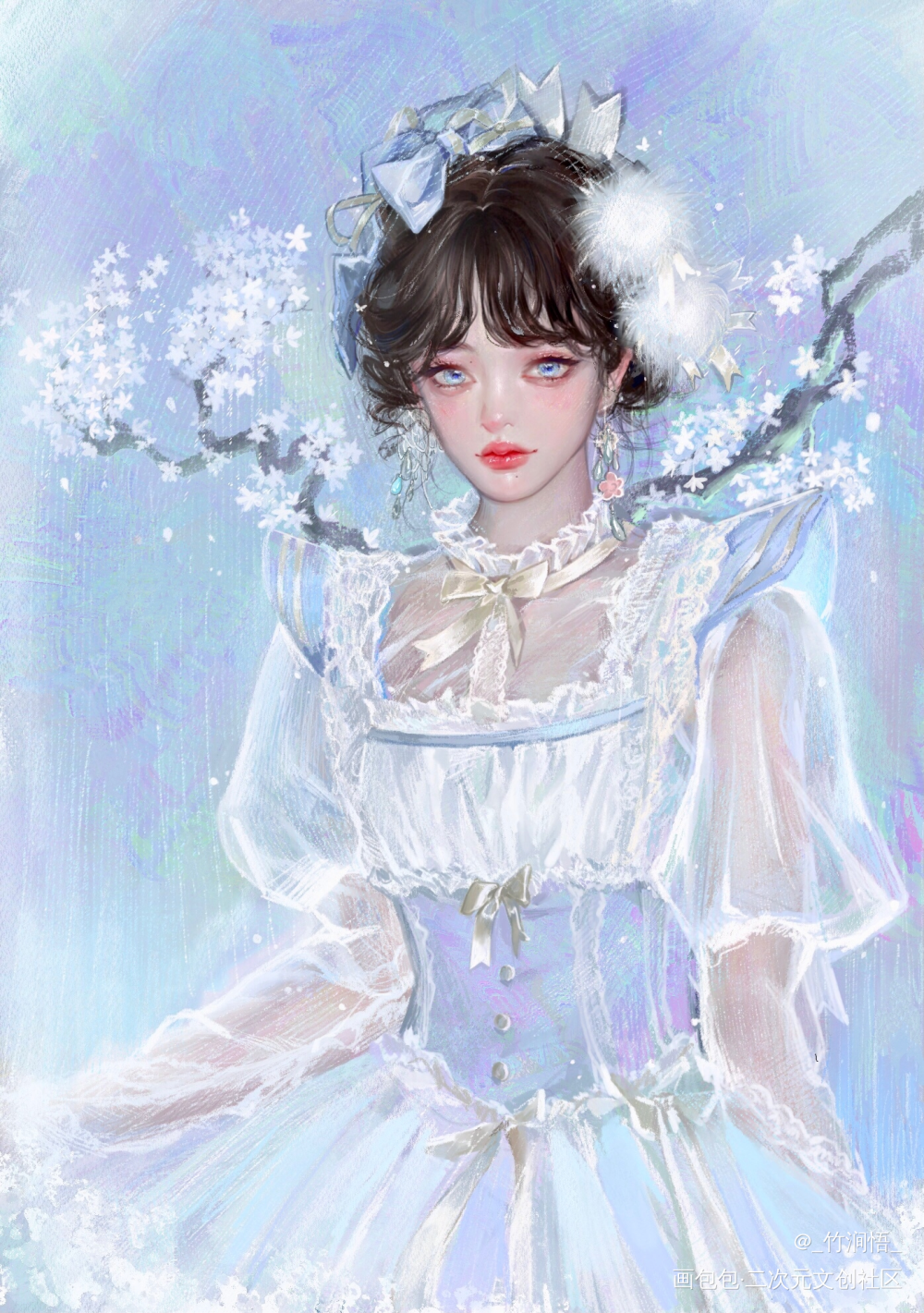 练习画点美女，有参考。_摸鱼页插画二创绘画作品