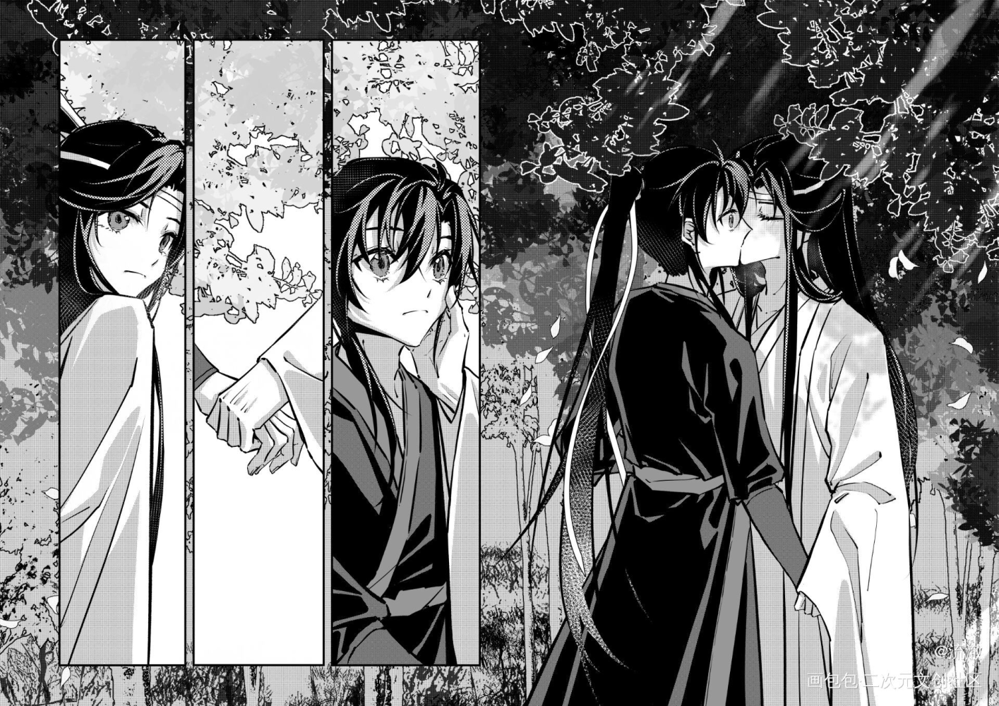 《长岁》一_魔道祖师忘羡蓝忘机魏无羡墨香铜臭绘画作品