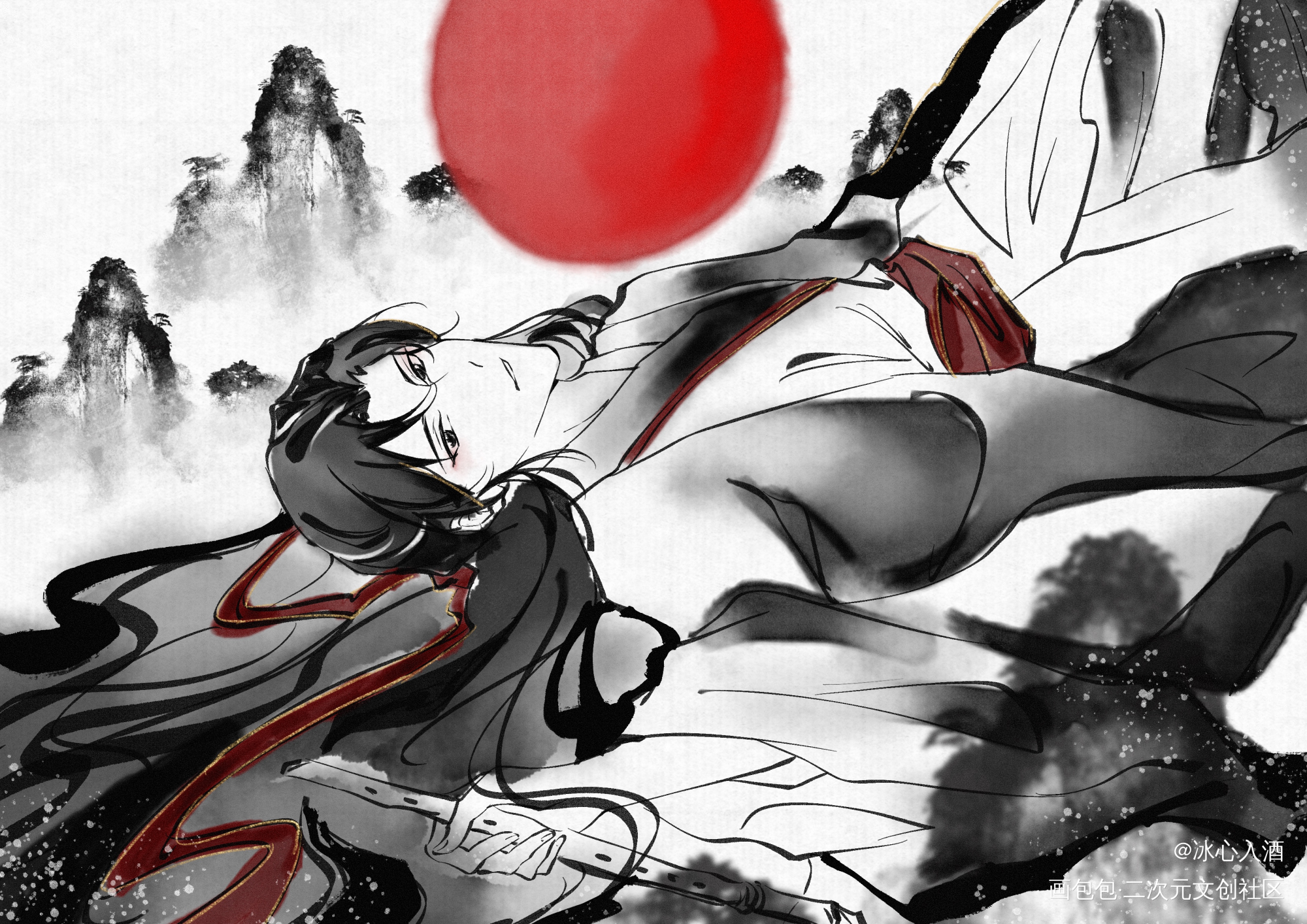 山中客_魔道祖师魏无羡绘画作品