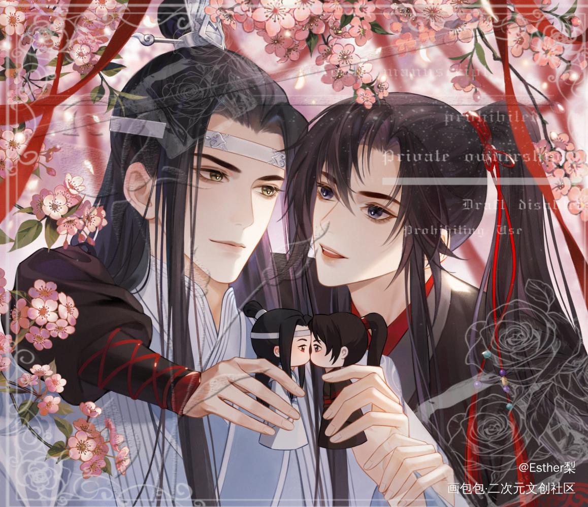 许愿树下_魔道祖师忘羡绘画作品
