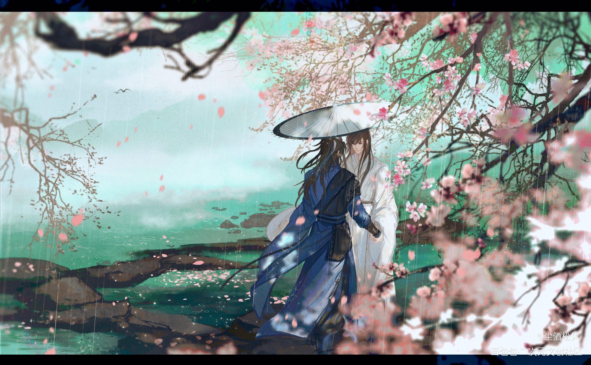 _剑网3毛毛雨毛莫穆玄英古风绘画作品