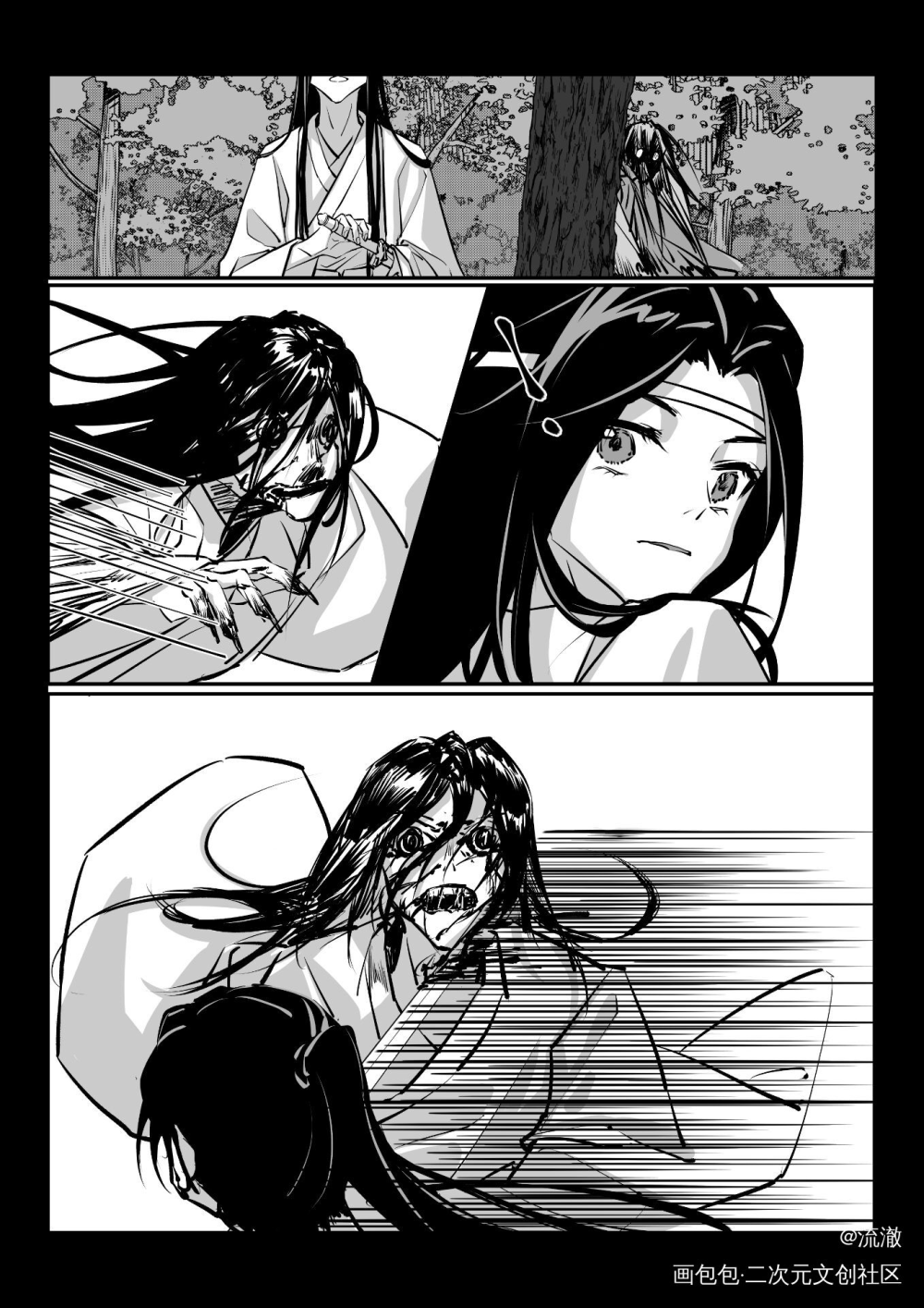 《长岁》四_魔道祖师忘羡蓝忘机魏无羡绘画作品