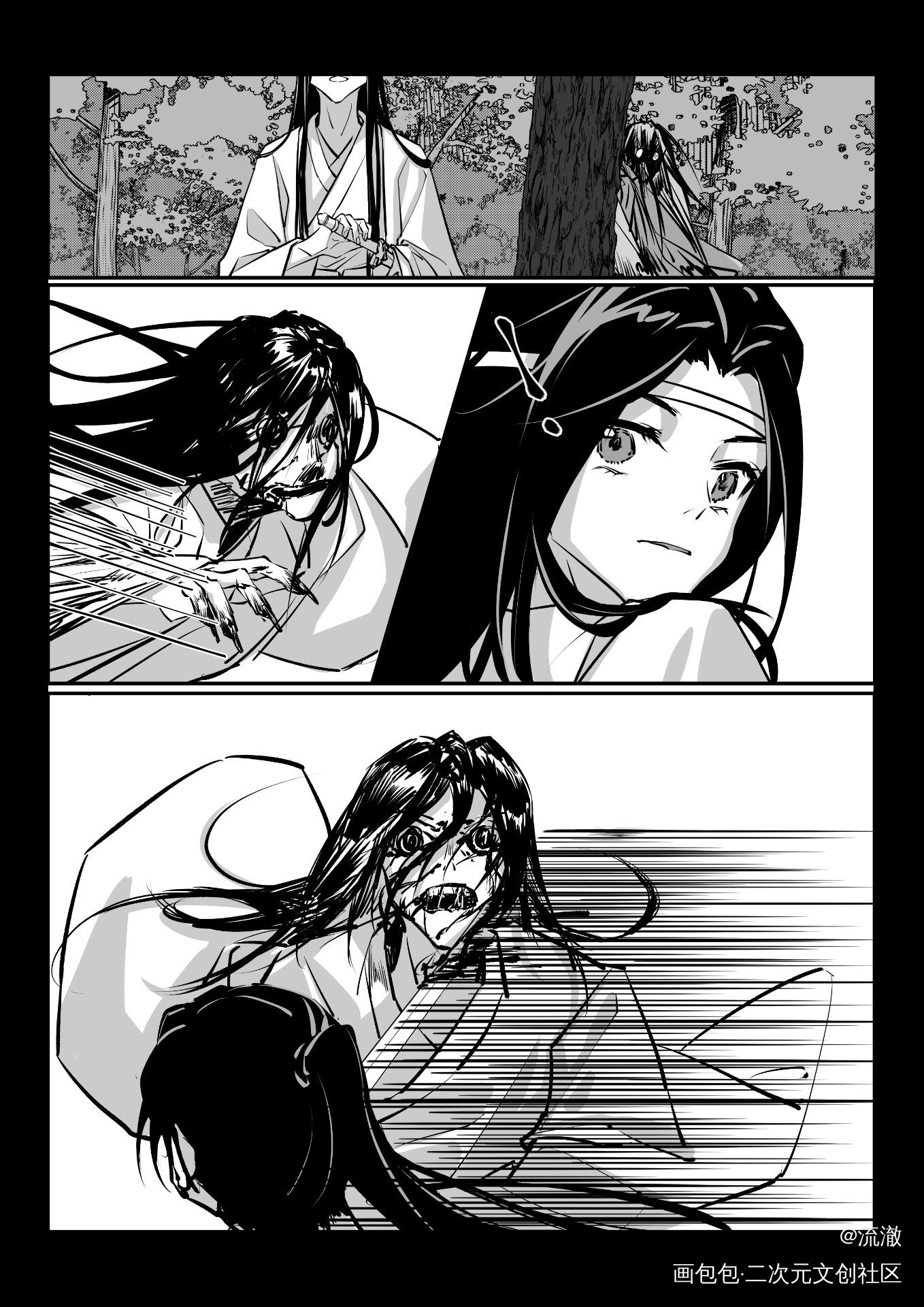 《长岁》四_魔道祖师忘羡蓝忘机魏无羡绘画作品