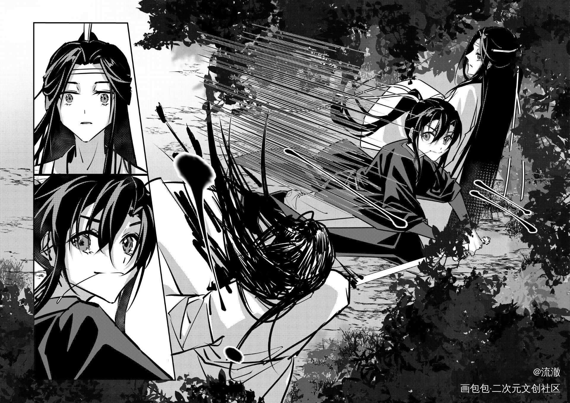 《长岁》四_魔道祖师忘羡蓝忘机魏无羡绘画作品