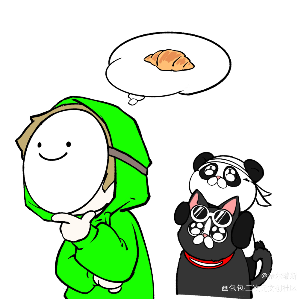 今天做了可颂猫_MCYT绘画作品