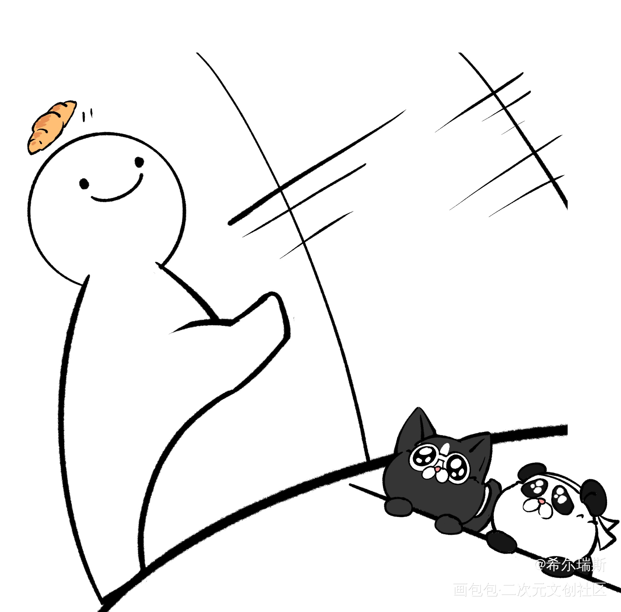 今天做了可颂猫_MCYT绘画作品