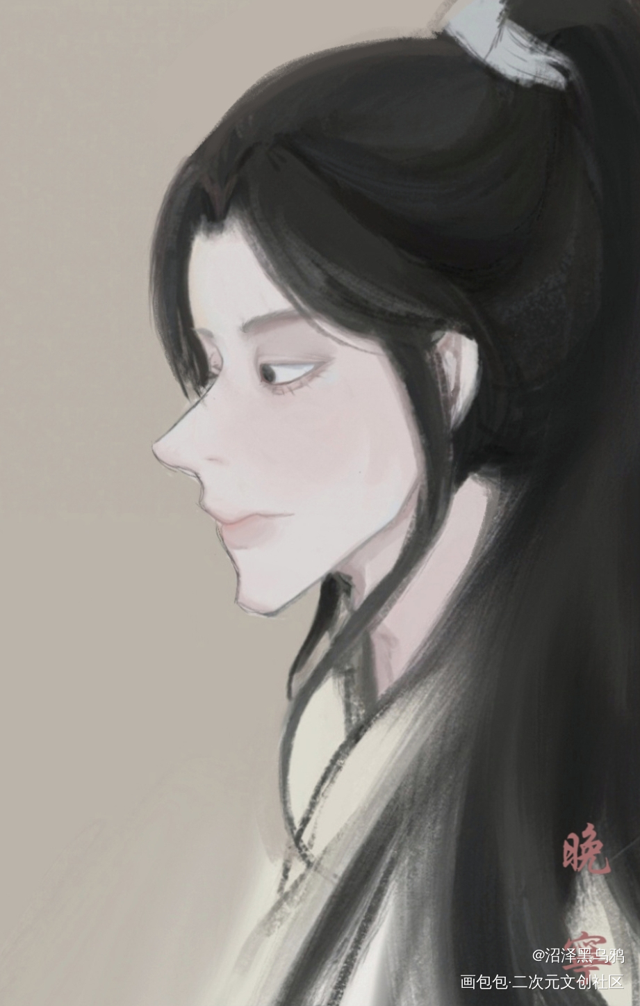 晚宁_二哈和他的白猫师尊楚晚宁绘画作品