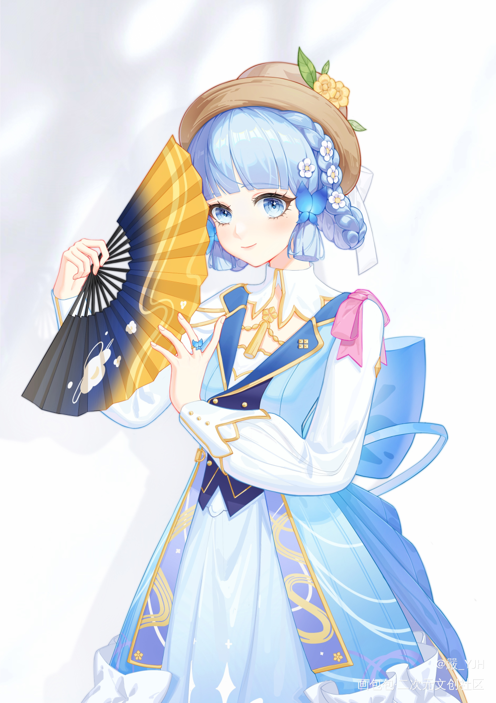 神里绫华，参上！_原神神里绫华日系少女插画同人摸鱼二次元板绘绘画绘画作品