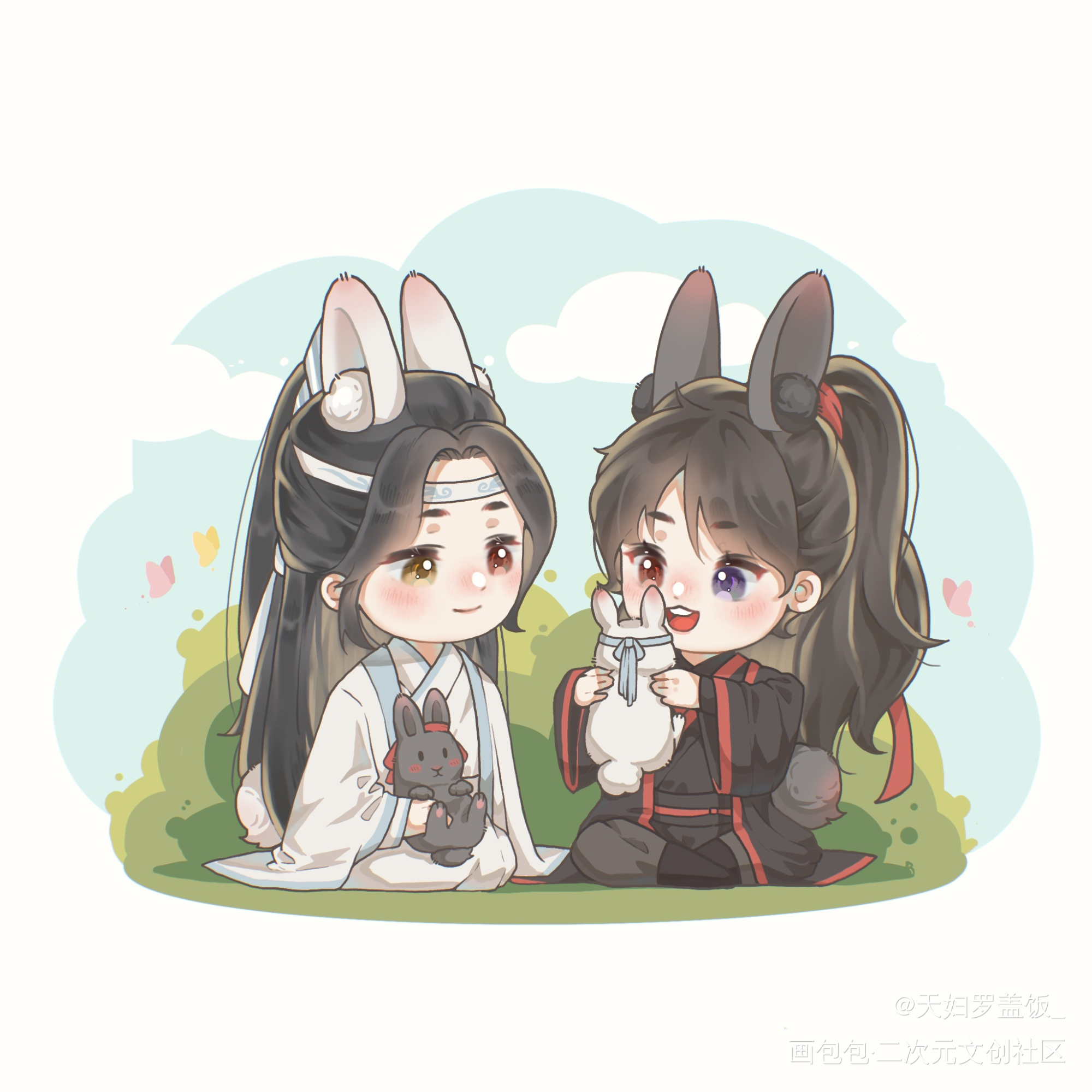 兔兔_魔道祖师忘羡蓝忘机魏无羡绘画作品