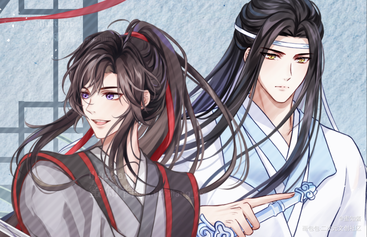 少年忘羡_魔道祖师忘羡蓝忘机魏无羡插画同人绘画作品