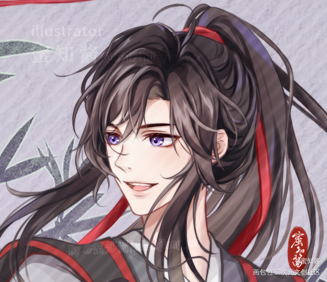 少年忘羡舞剑立绘_魔道祖师忘羡蓝忘机魏无羡插画同人绘画作品