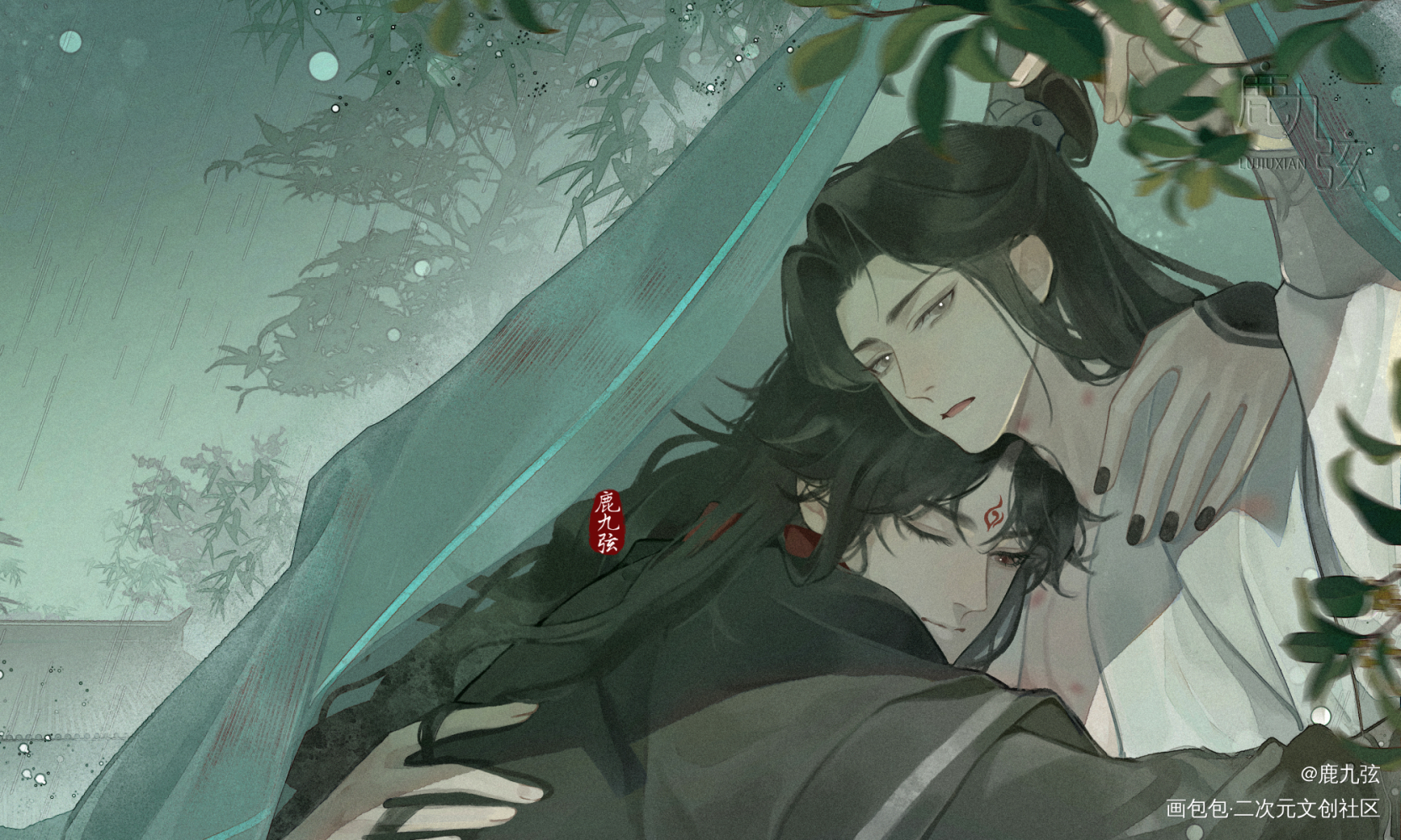 冰秋_人渣反派自救系统冰秋沈清秋洛冰河古风摸鱼绘画作品