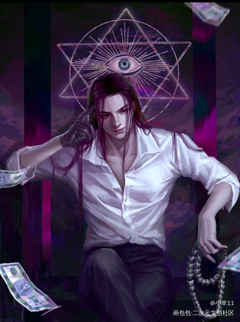 我唯一的神_我在惊悚游戏里封神绘画作品
