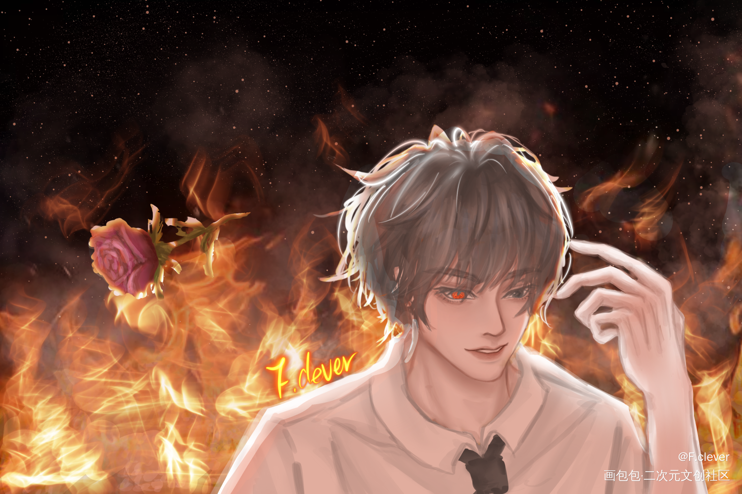 玫瑰工厂_我在惊悚游戏里封神白柳绘画作品