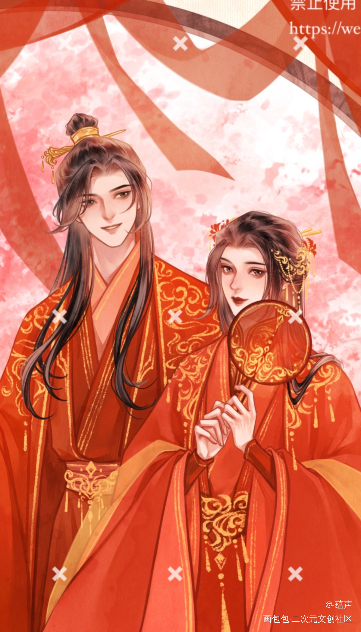 【桃花灼灼】一个婚服约稿～_少年歌行李寒衣赵玉真约稿绘画作品