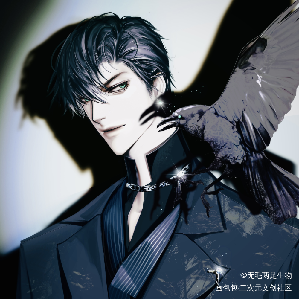 黑色沉沦_光与夜之恋萧逸板绘涂绘画作品