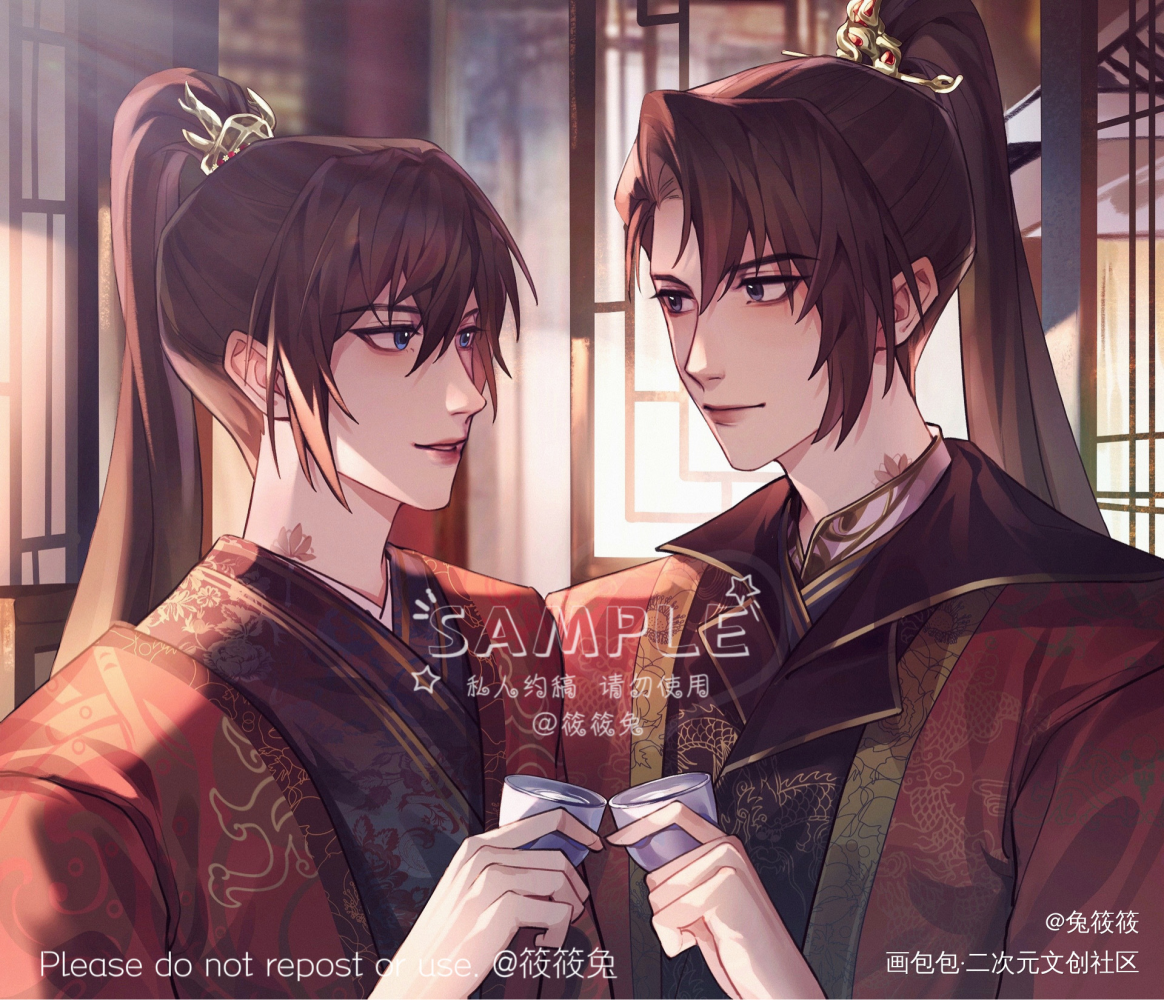 合卺_余污熄茫顾茫炽茫不熄·2023熄茫生贺墨熄绘画作品