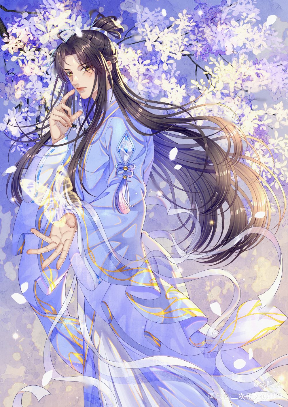 师尊~_二哈和他的白猫师尊楚晚宁古风绘画作品