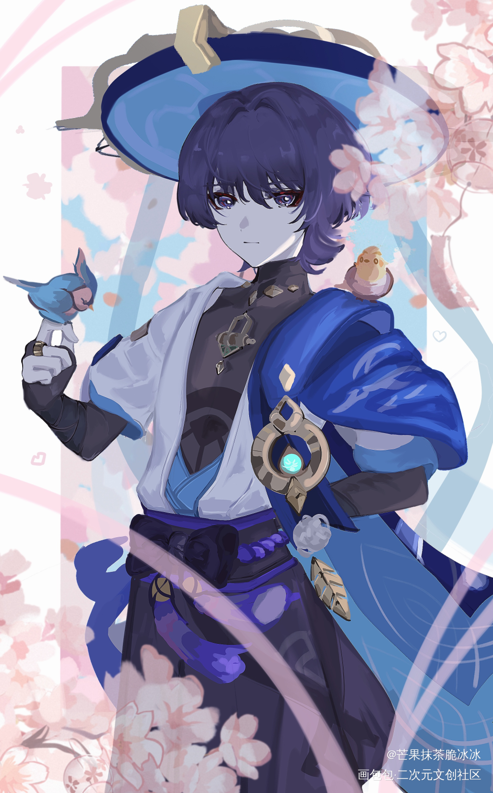 🌸_原神散兵板绘涂伪厚涂日系插画摸鱼二次元板绘绘画作品
