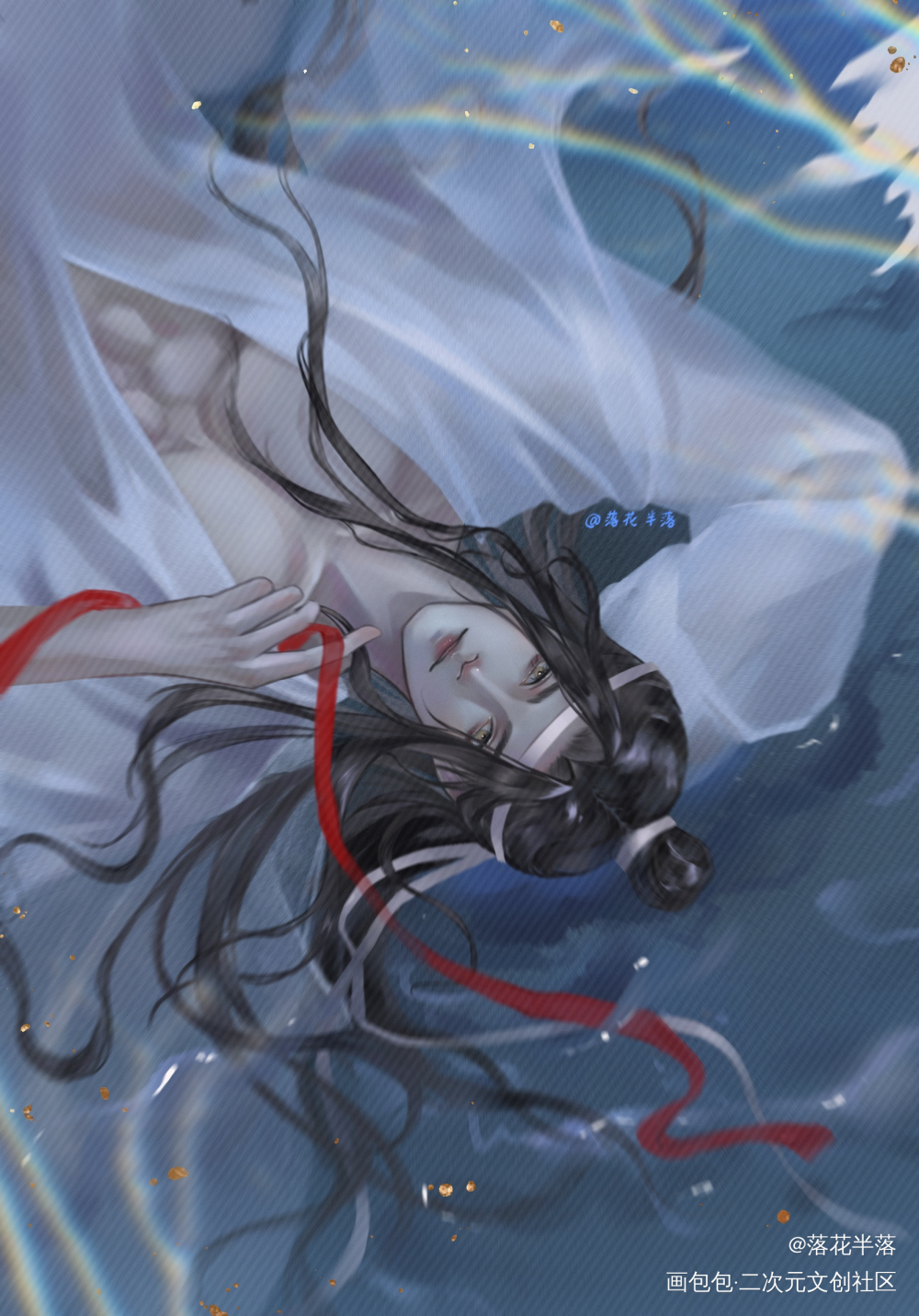 蓝忘机_魔道祖师忘羡蓝忘机绘画作品