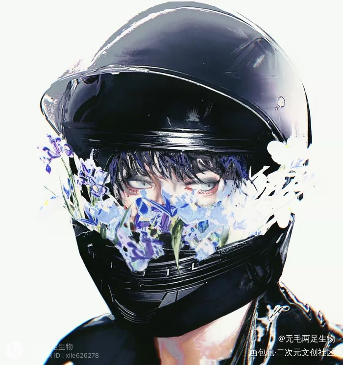 鸢尾盛放_光与夜之恋萧逸板绘涂绘画作品