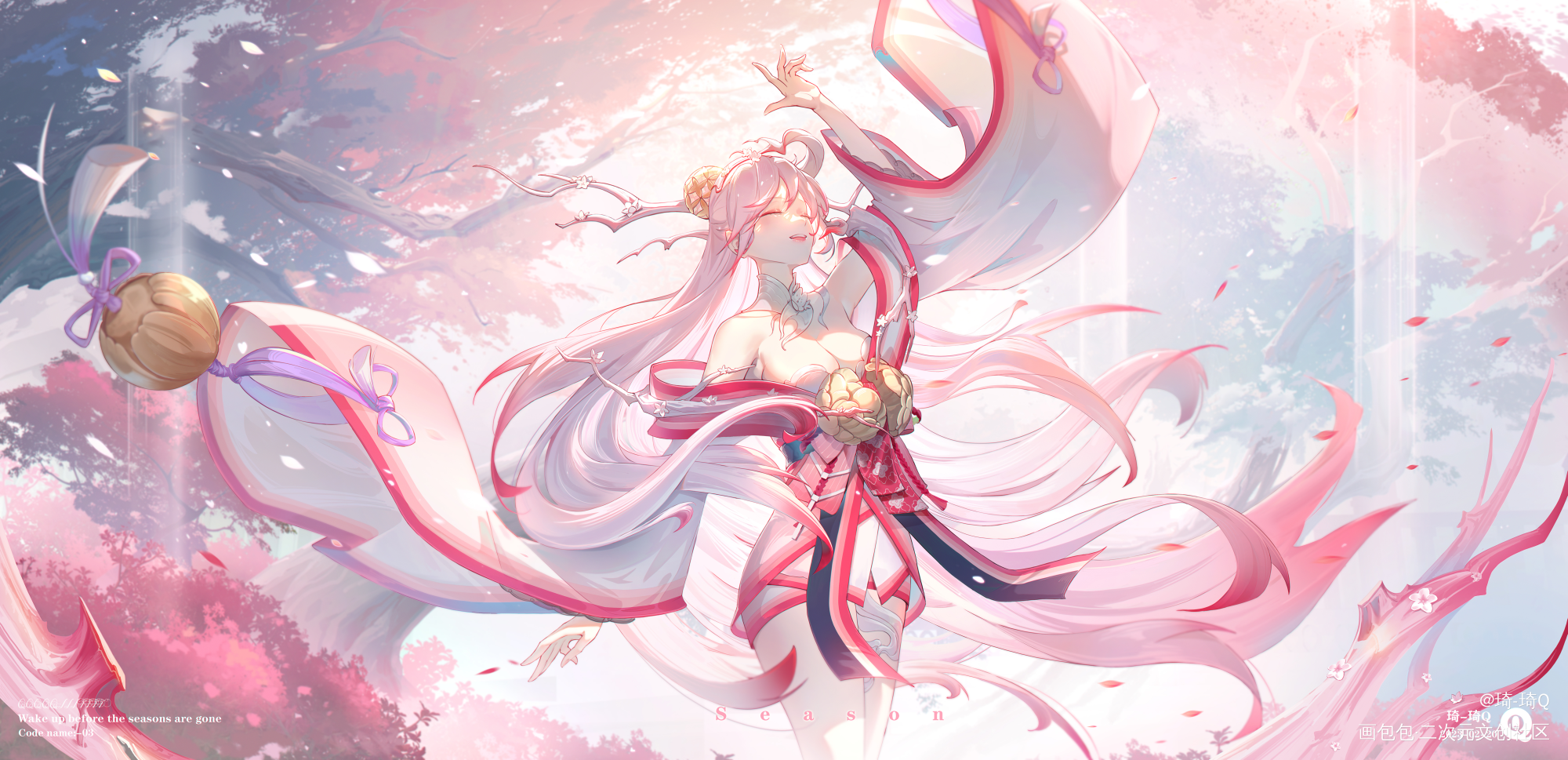 🌸阴阳师-季🌸_阴阳师日系少女绘画作品