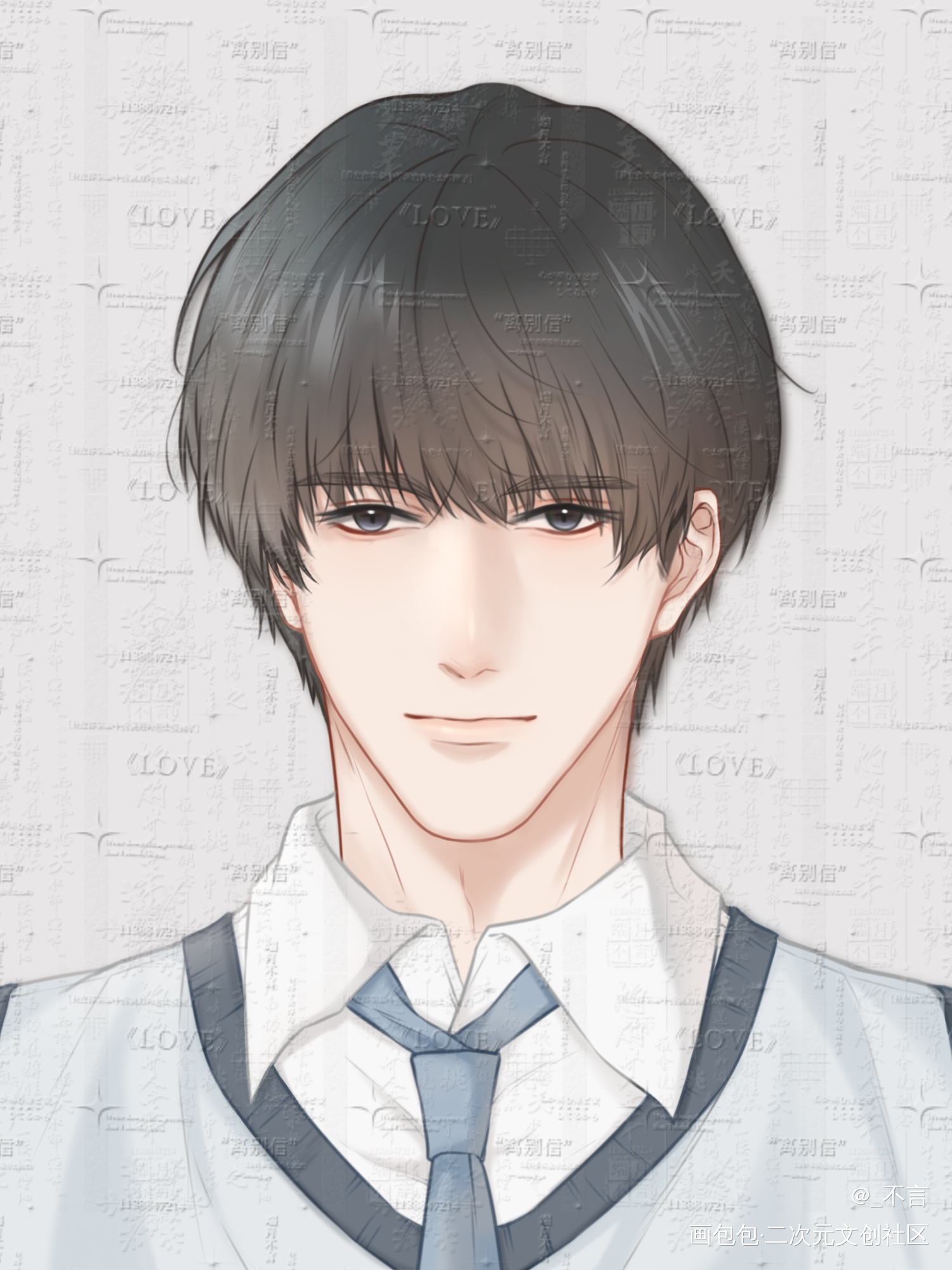 清蠢男大_你却爱着一个傻逼188男团李玉约稿绘画作品