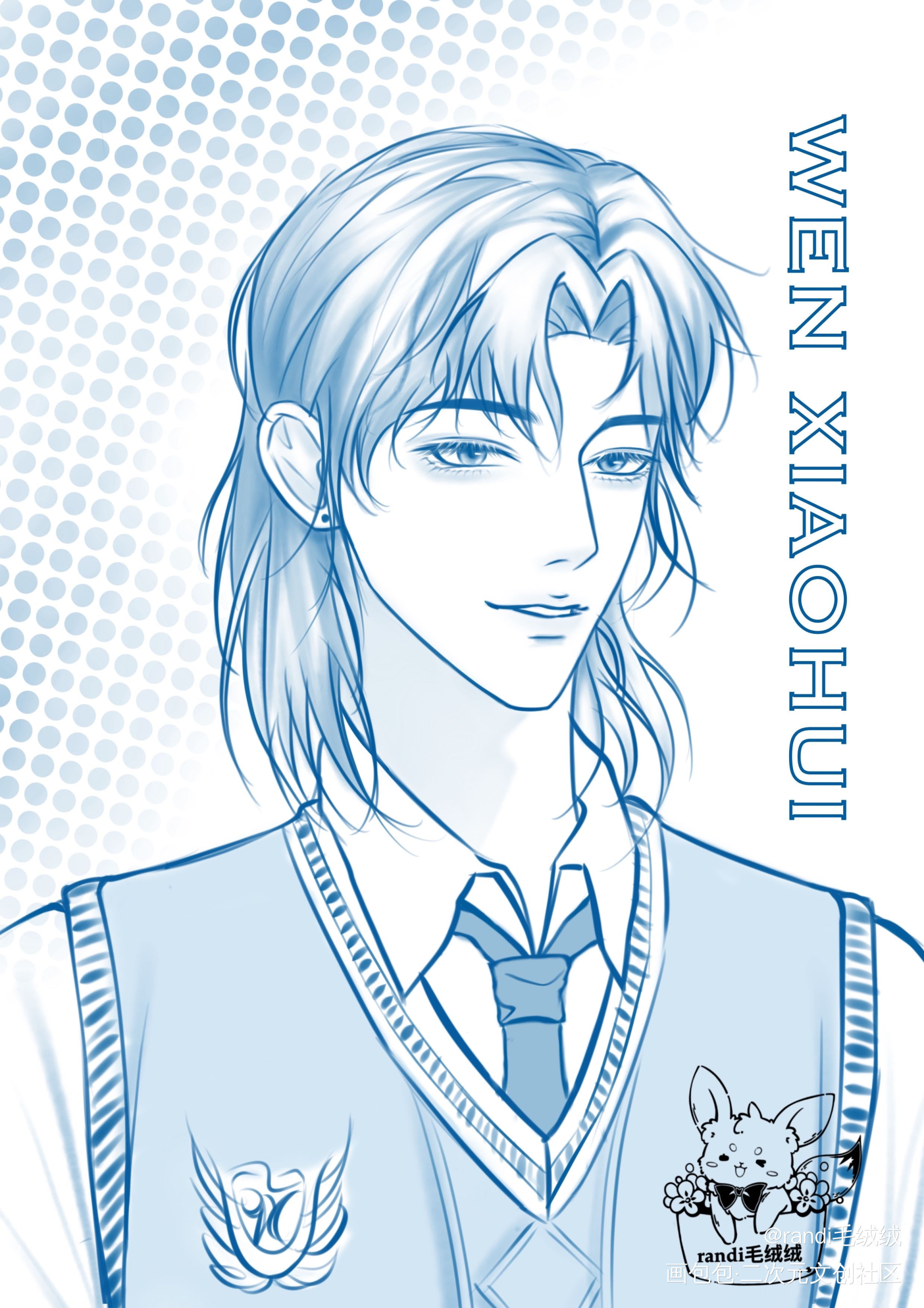 小辉和洛羿_附加遗产188男团洛温板绘涂绘画作品