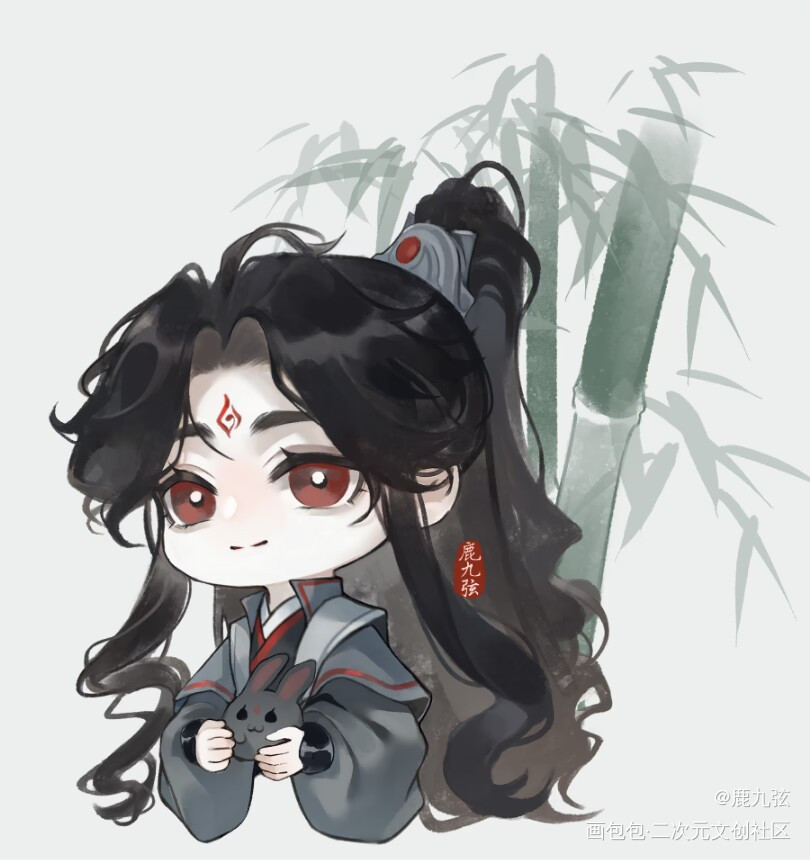 摸鱼大哥大嫂_人渣反派自救系统冰秋洛冰河Q版摸鱼绘画作品