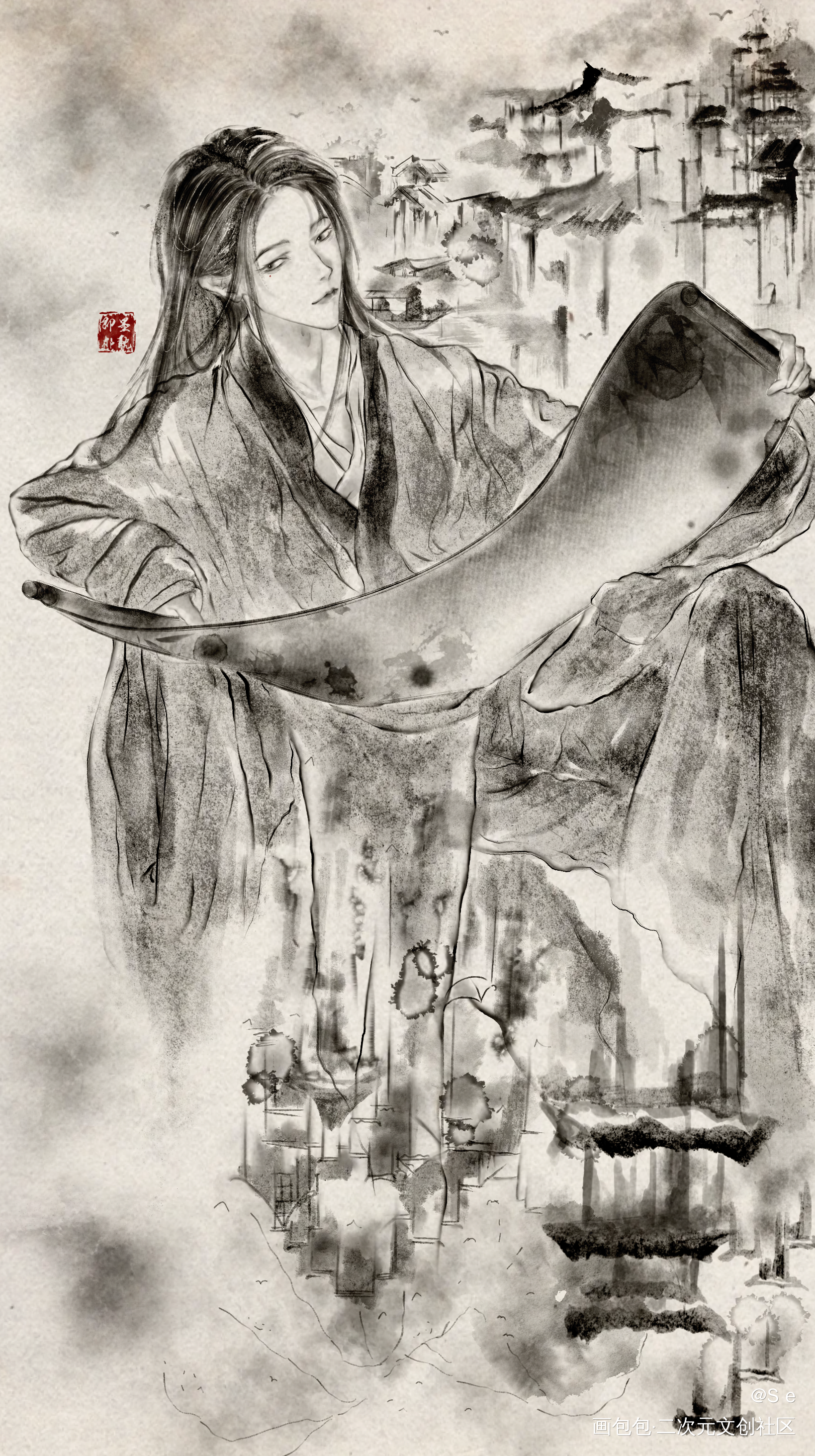 画的一个皖系美人_oc绘画作品