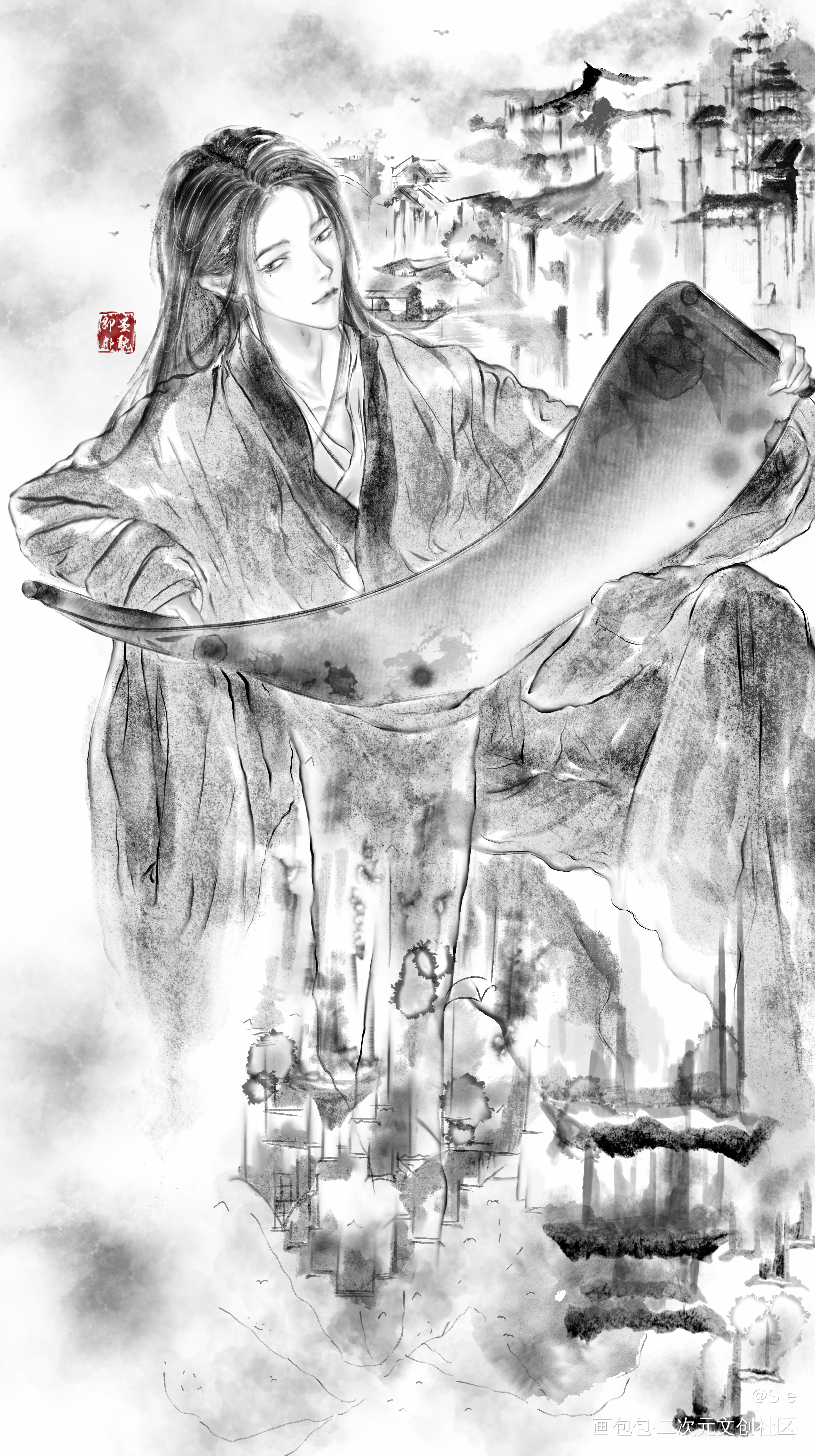 画的一个皖系美人_oc绘画作品