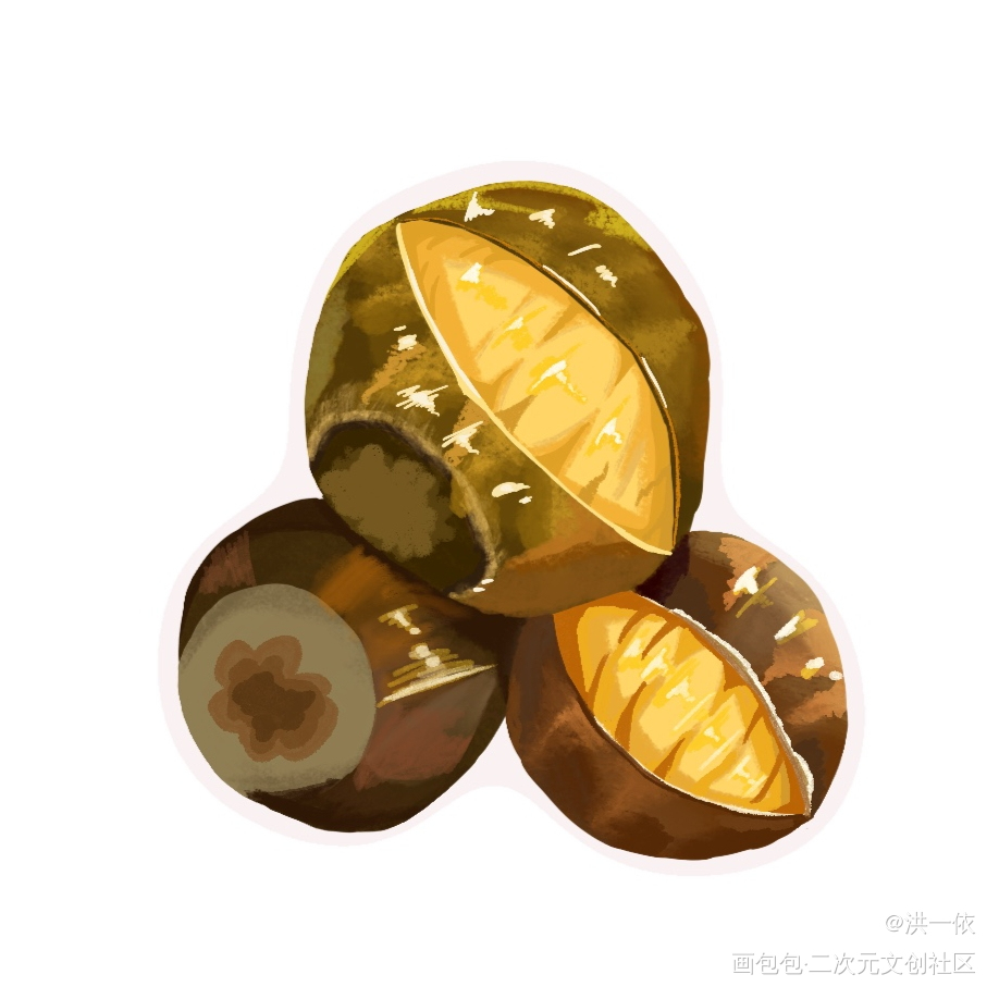 冰糖葫芦和糖炒栗子_插画练习练习绘画作品