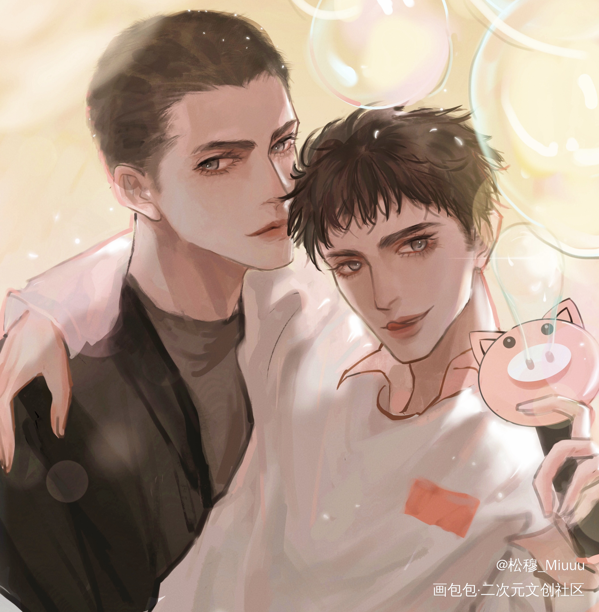 俞白_小白杨188男团俞白俞风城白新羽绘画作品