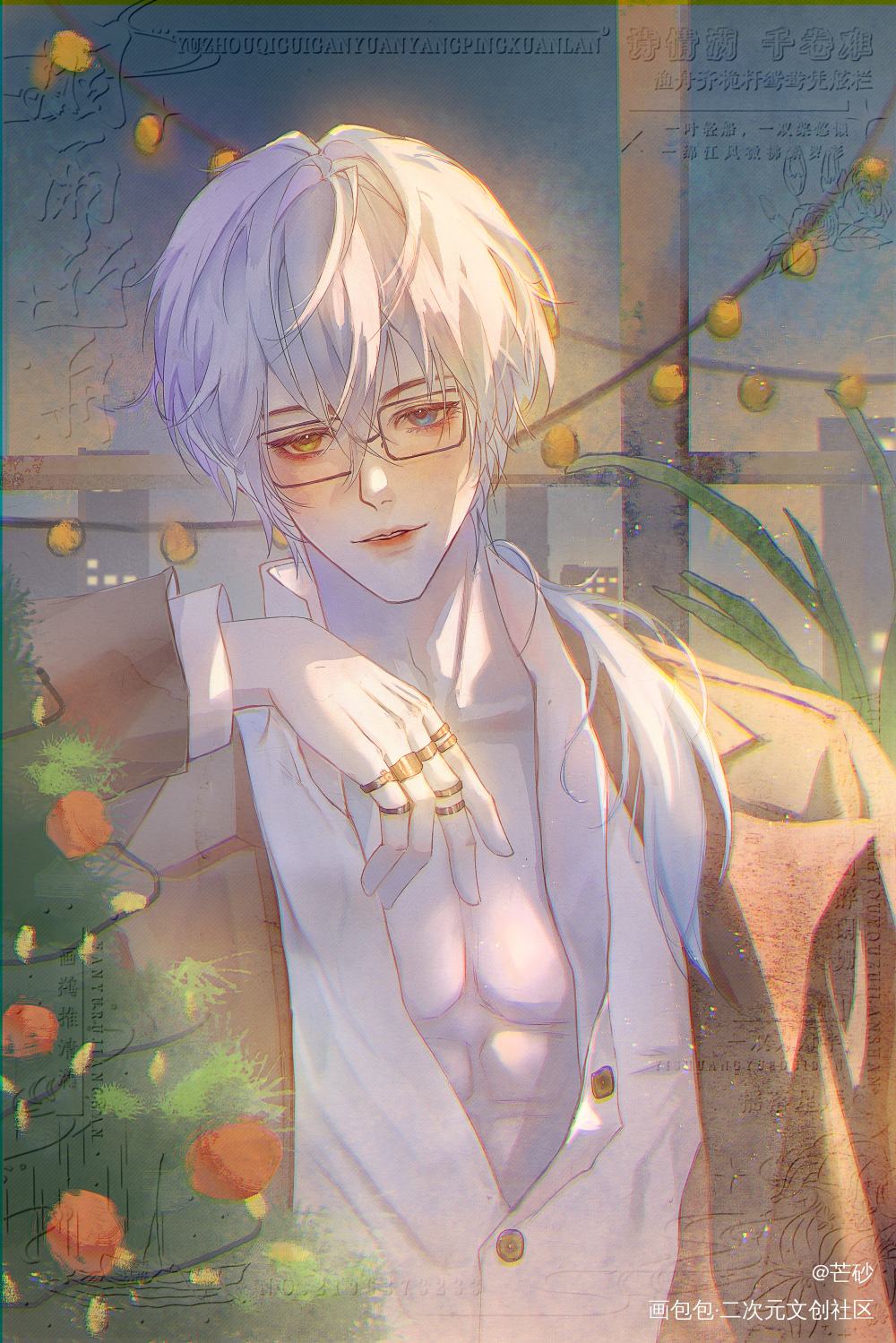 很爱斯文败型的小哥哥_原创头像绘画绘画作品