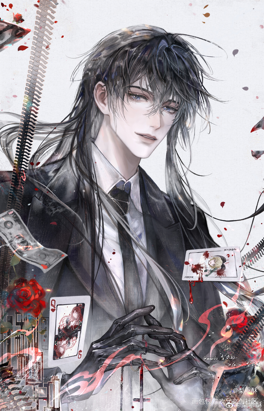 画了六_我在惊悚游戏里封神白六绘画作品