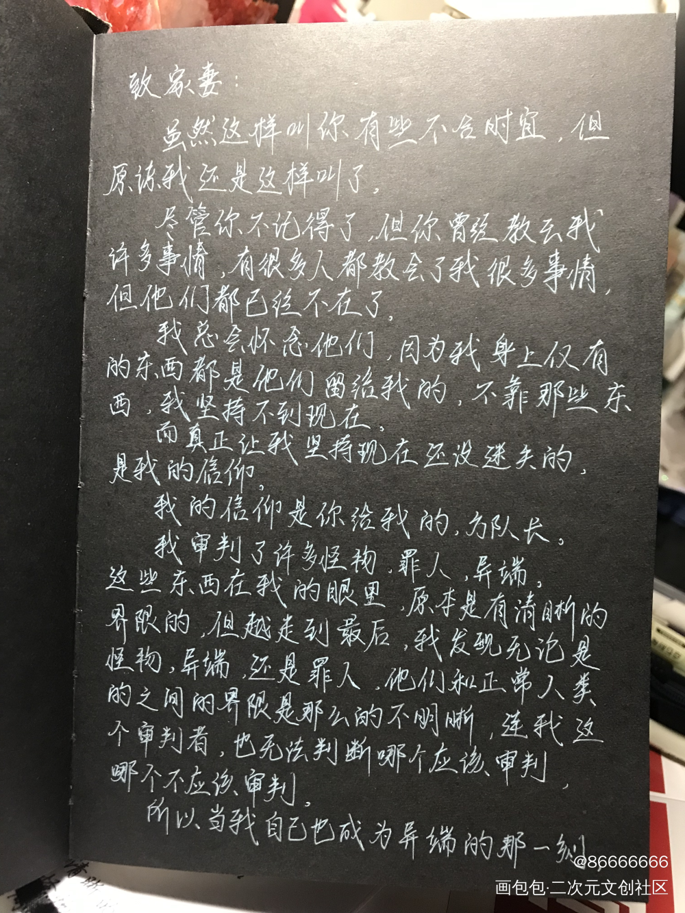 【致家妻】手写信_我在惊悚游戏里封神陆驿站绘画作品