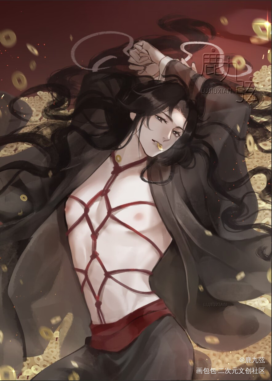 摸_魔道祖师忘羡魏无羡摸鱼绘画作品