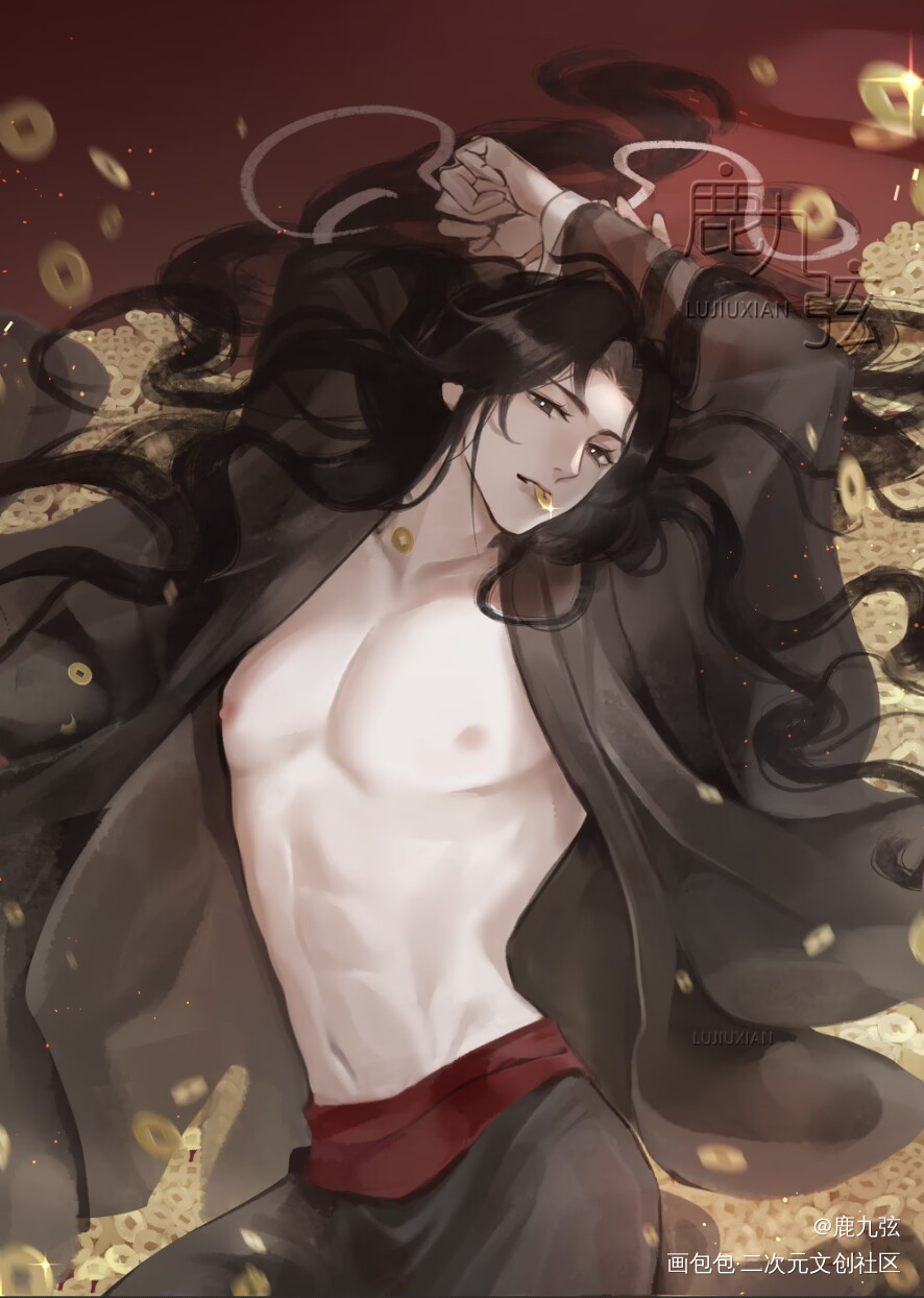 嘘_魔道祖师忘羡魏无羡摸鱼绘画作品