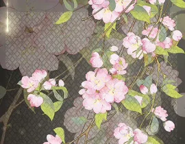 海棠正盛，八苦渐浓（是长图）_绘画作品