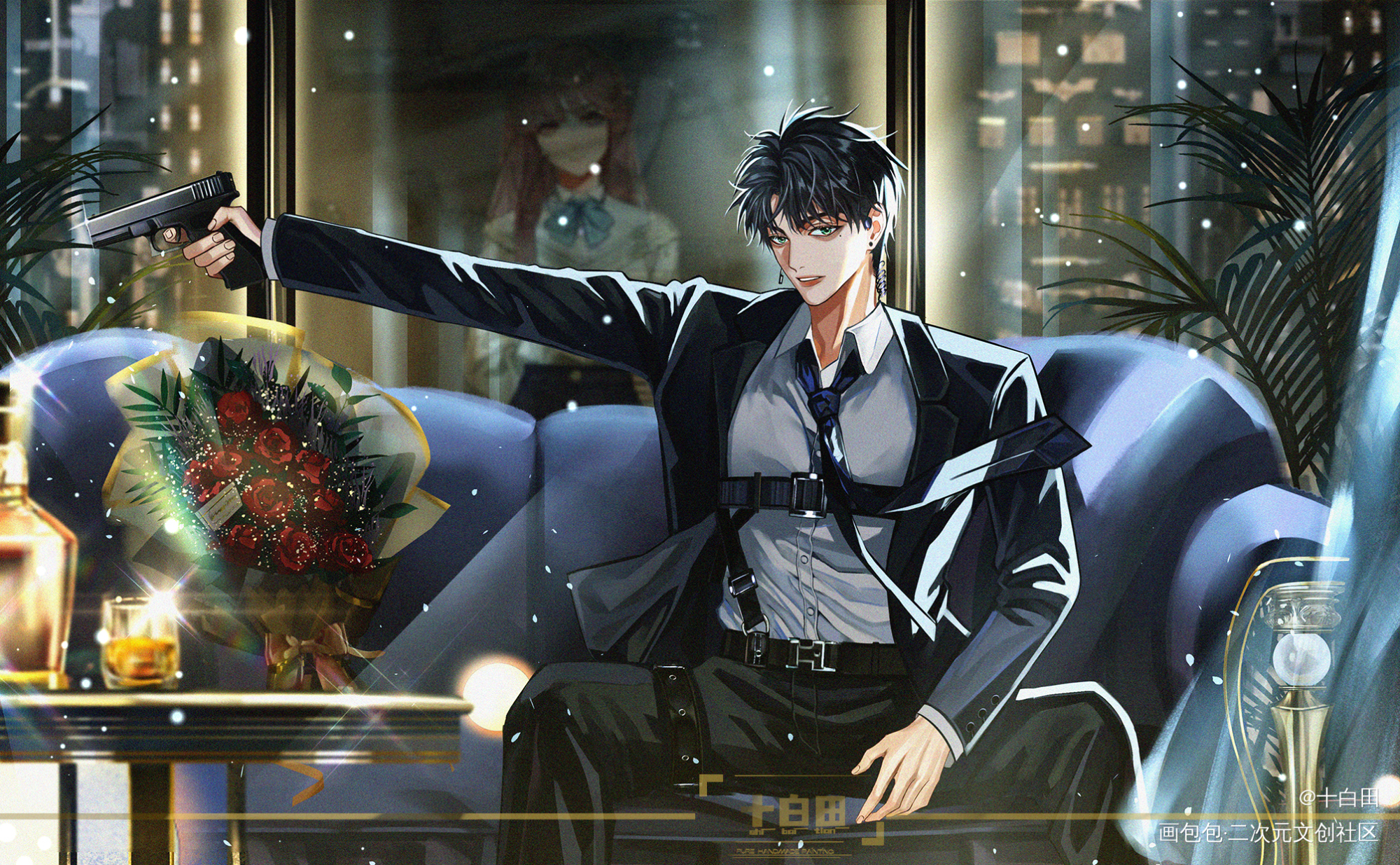 欢迎回家，我的王牌特工❤️_光与夜之恋萧逸插画同人画画绘画绘画作品