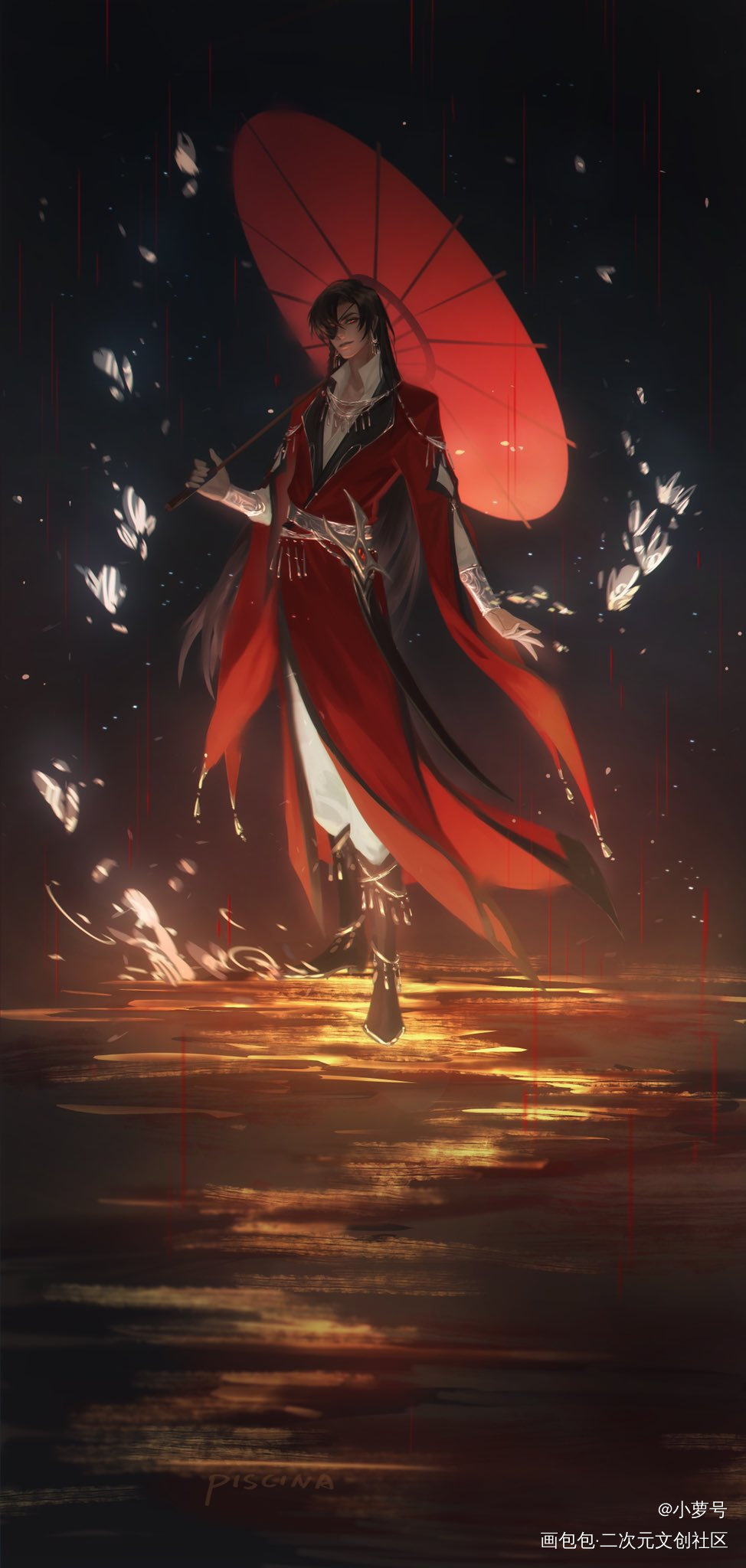 探花_天官赐福花城厚涂插画同人绘画作品