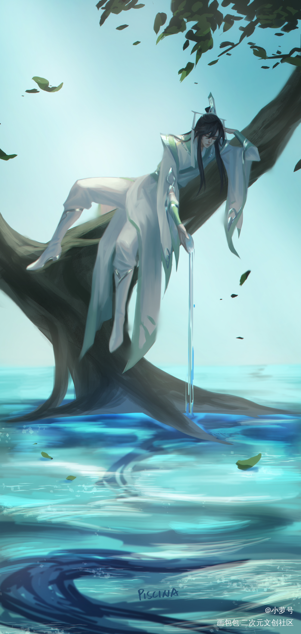 倾酒_天官赐福师青玄厚涂插画同人绘画作品