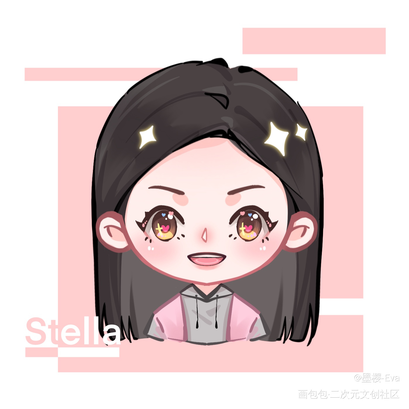 _摸鱼页校园板绘绘画绘画作品