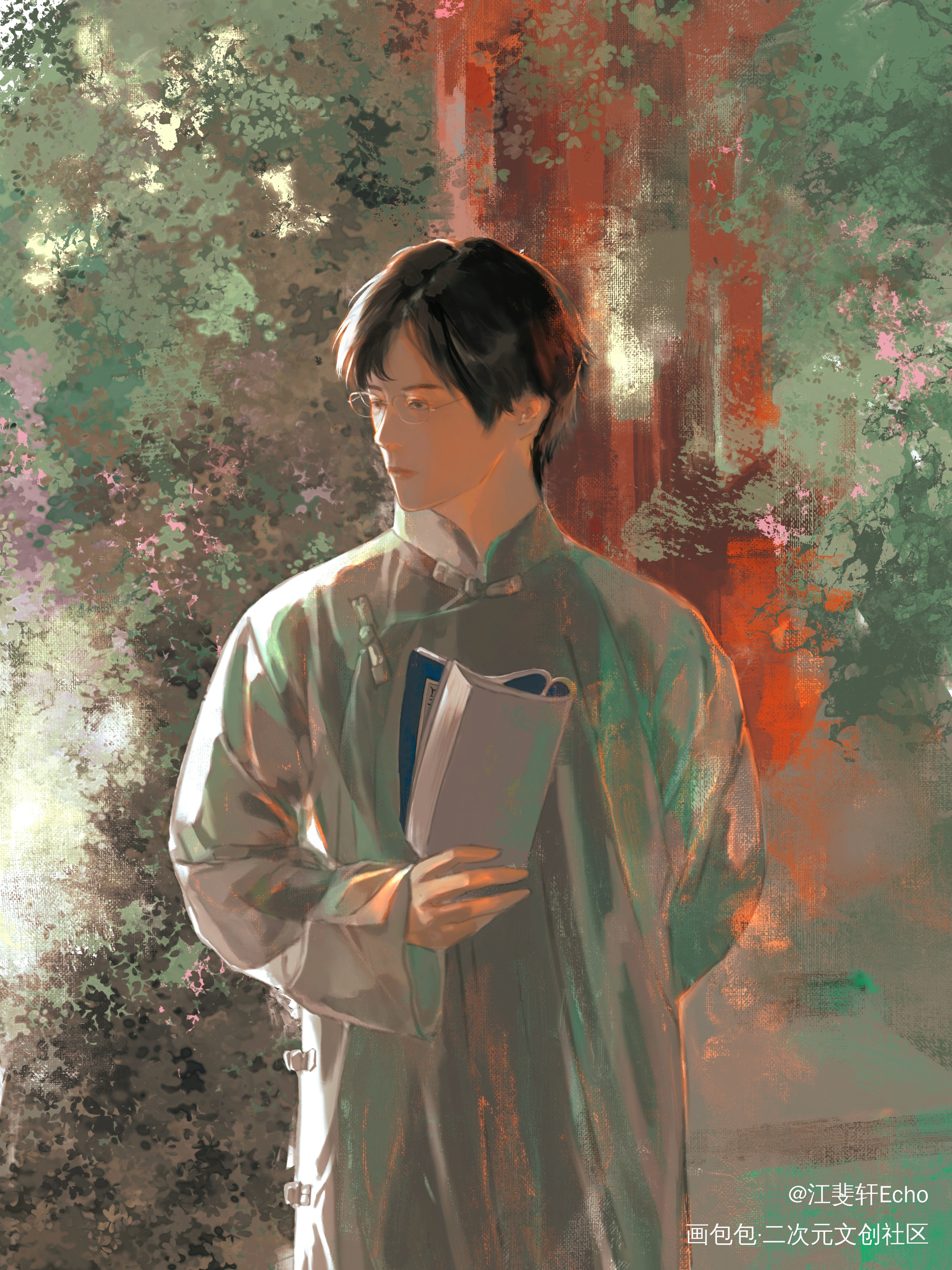 生日快乐，小三爷_盗墓笔记吴邪板绘涂节日摸鱼页伪厚涂古风人物绘画作品
