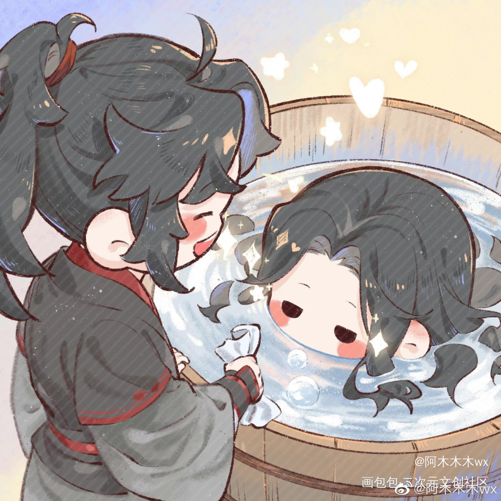 忘羡成长记14_魔道祖师忘羡蓝忘机魏无羡蓝忘机0123生日快乐魏无羡1031生日快乐绘画作品