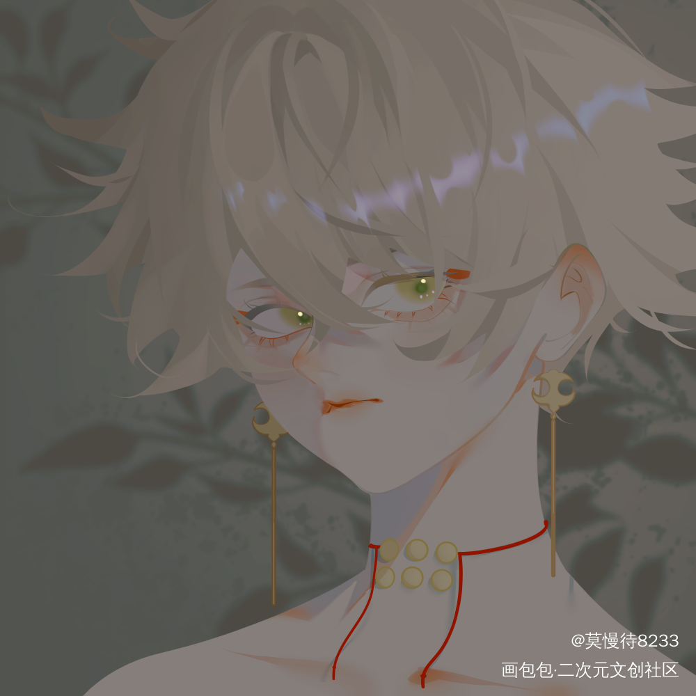 善善!_阴阳师板绘涂摸鱼页头像同人修帝帝释天绘画作品