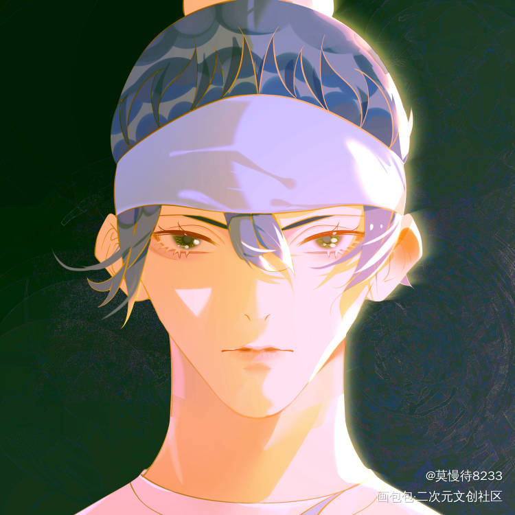 杨戬_新神榜杨戬阴阳师板绘涂摸鱼页同人绘画作品