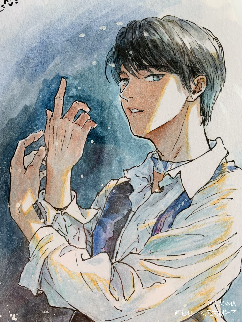 柚子_手绘羽生结弦绘画作品