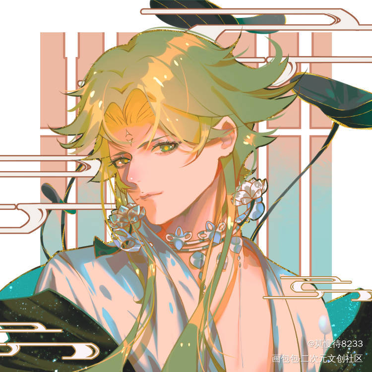 善善～_阴阳师板绘涂摸鱼页头像同人帝释天绘画作品